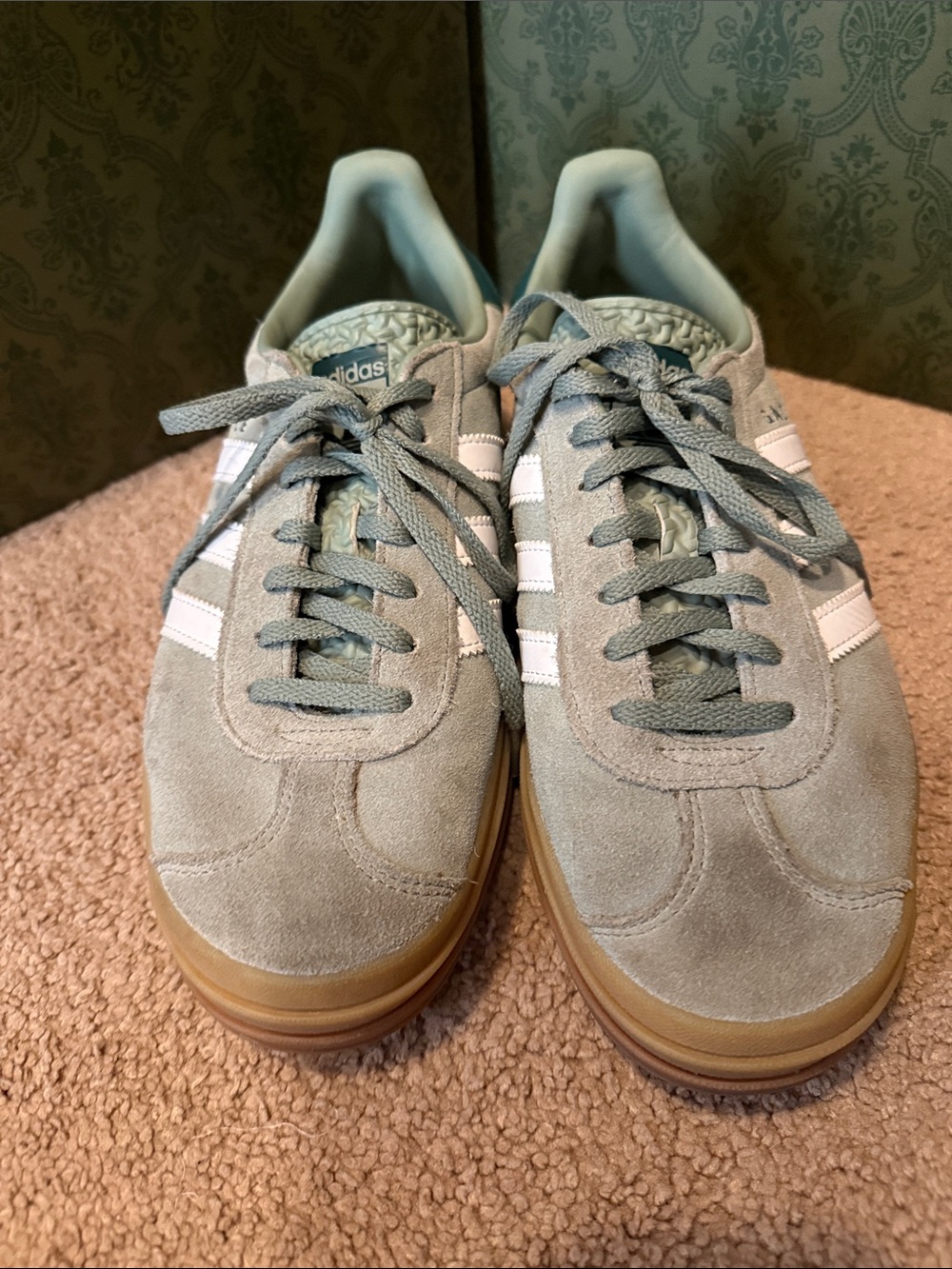 adidas Gazelle Suede Sneakers in Sage and Gum - Picture 4 of 4